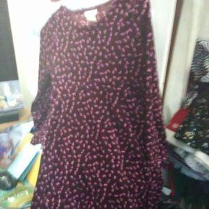 3/$20 Girls Dress Brand Rare Edition Maroon with Pink Flowers 10 or 10-12 Velour